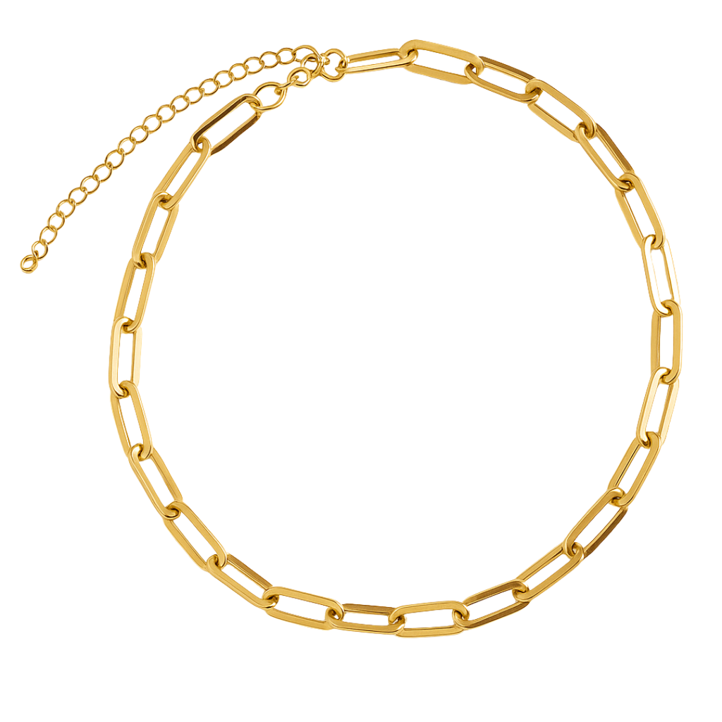 Nanda Jewelry | Large 18K Gold Paperclip Necklace