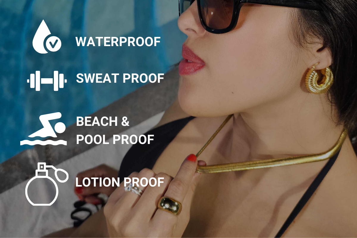 WATER PROOF JEWELRY, SWEAT PROOF, BEACH AND POOL PROOF JEWELRY