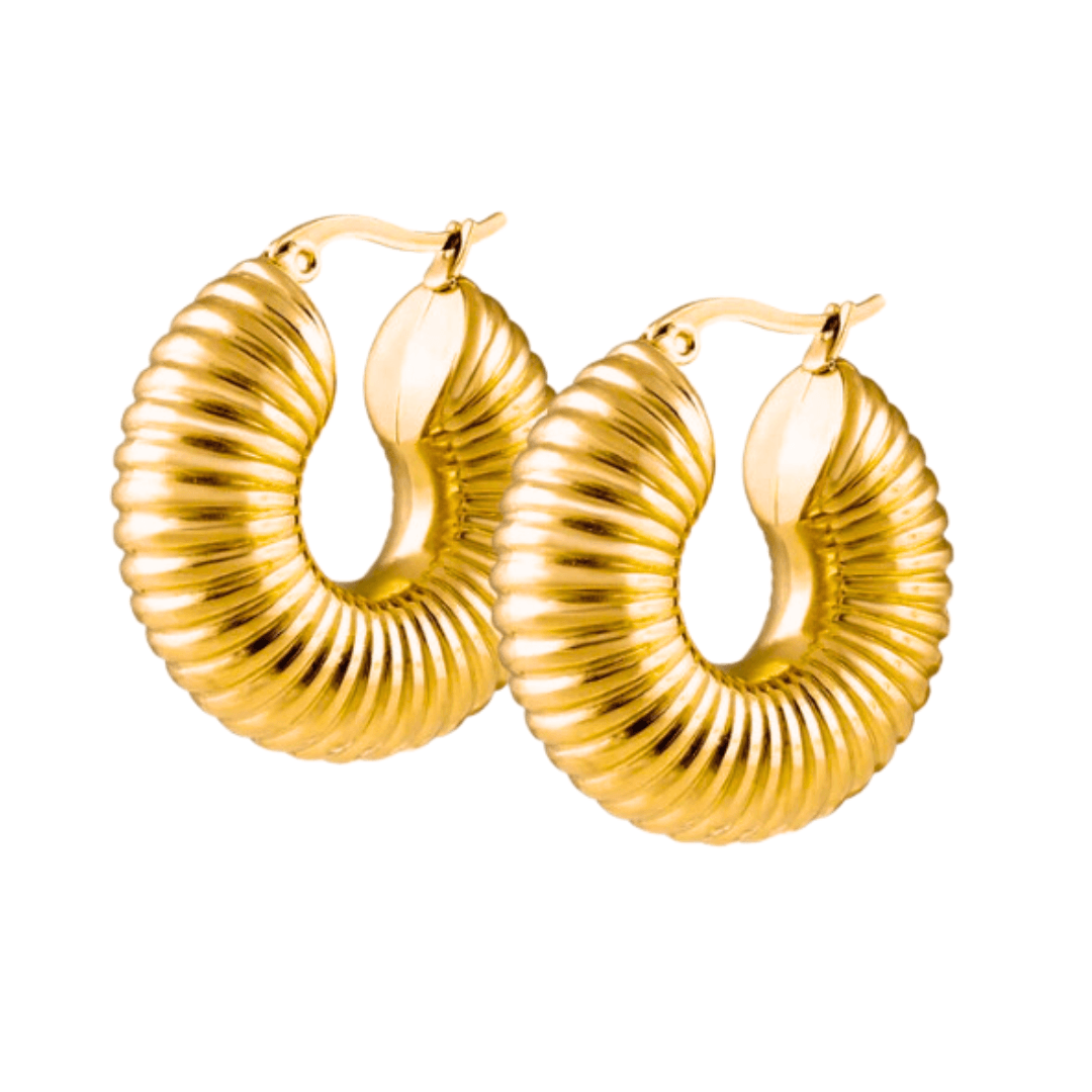 Abigail Textured Hoops - Nanda Jewelry