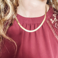 Luna Gold Filled Herringbone Necklace - Nanda Jewelry
