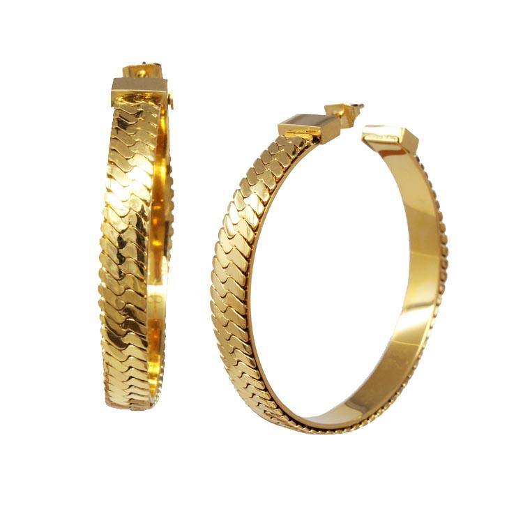 Leah Snake Chain Hoops - Nanda Jewelry