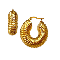 Abigail Textured Hoops - Nanda Jewelry