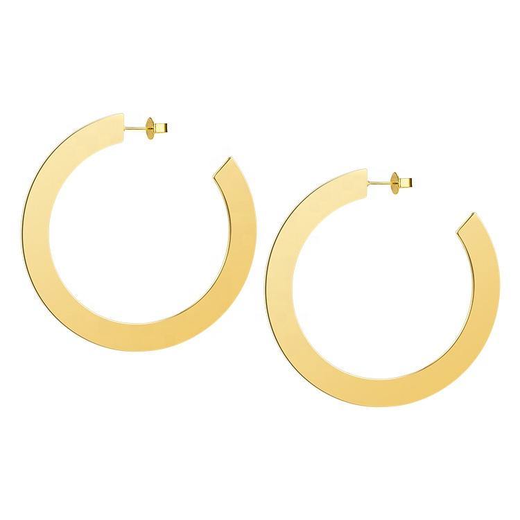 Gabby Thin Large Hoops - Nanda Jewelry