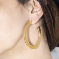 Gabby Thin Large Hoops - Nanda Jewelry