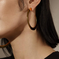 Gabby Large Thin Hoops - Nanda Jewelry