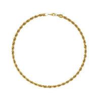 stainless steel 18K gold plated twisted rope chain necklace