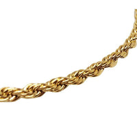 stainless steel 18K gold plated twisted rope chain necklace