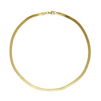 stainless steel 18K gold plated herringbone chain necklace