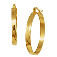 Sophia Flat Wide Hoops - Nanda Jewelry