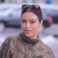 Adriana Brito in the Sophia Hoops during New York Fashion Week