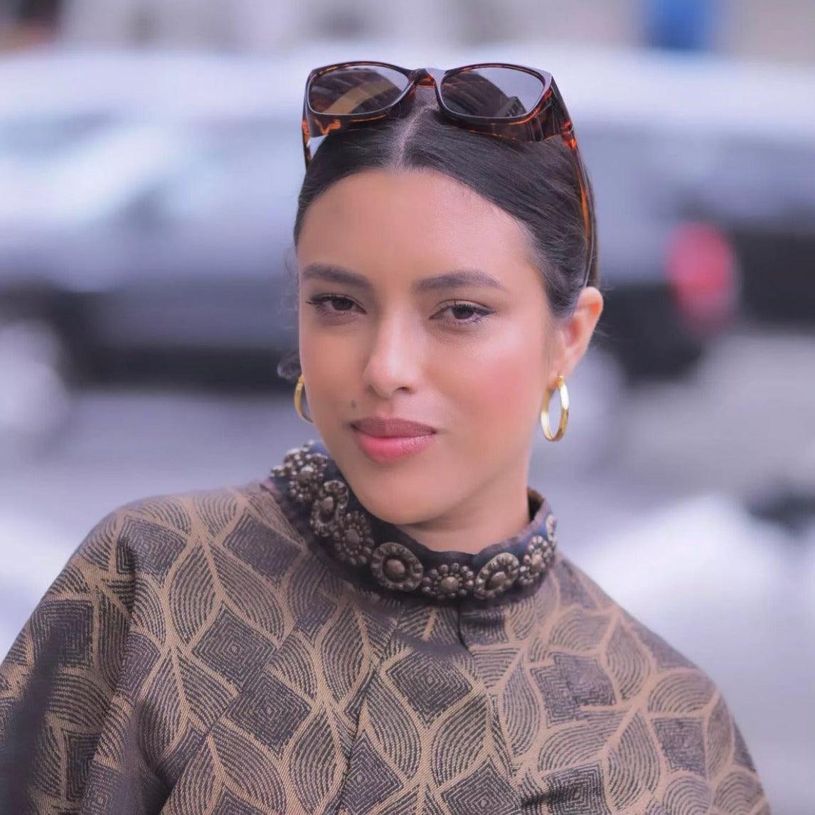 Adriana Brito in the Sophia Hoops during New York Fashion Week