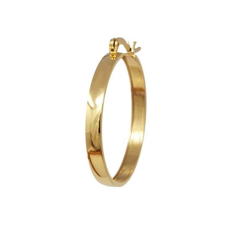 stainless steel 18K gold plated flat hoop earrings