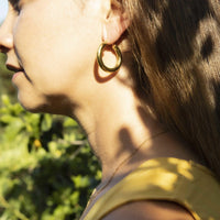stainless steel 18K gold plated small hoops earrings