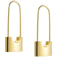 Gold Lock Earrings - Nanda Jewelry