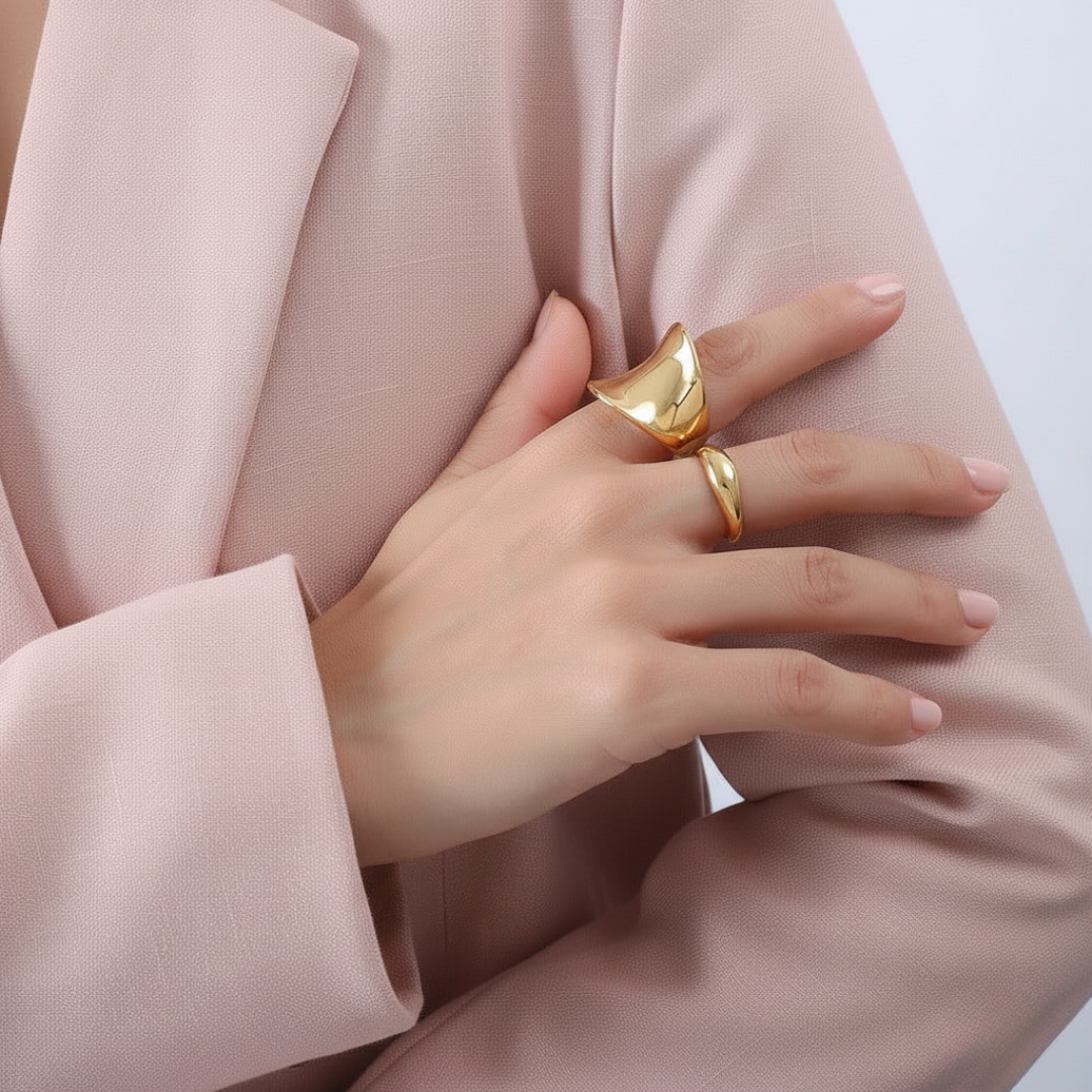 Ella Bubble Geometric Statement Ring