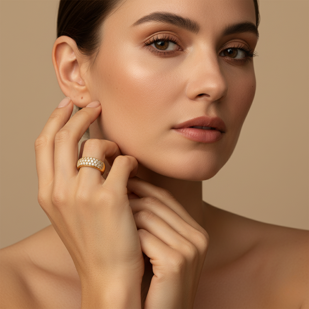 Crystal CZ Dome Ring