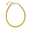 Gold flexible coil choker necklace in stainless steel 18K gold plated with smooth stacked design and extender chain.