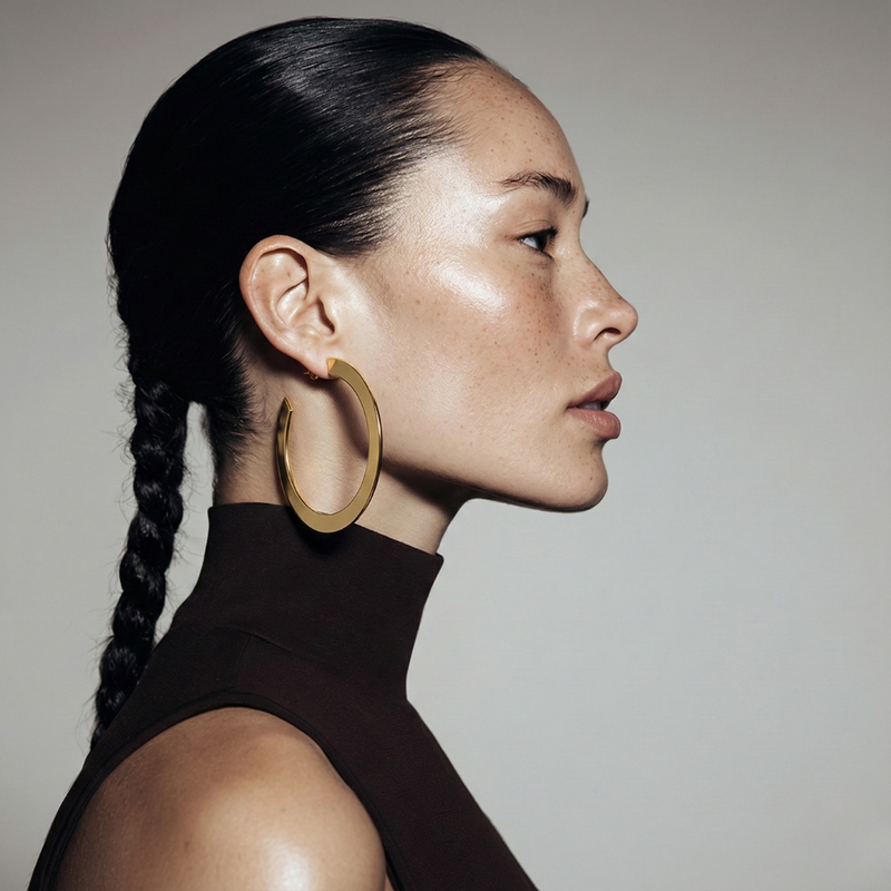 Gabby Large Thin Hoops