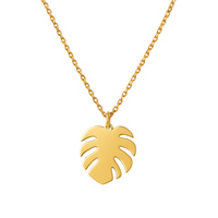 Nanda Monstera Charm Necklace