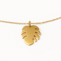 Nanda Monstera Charm Necklace