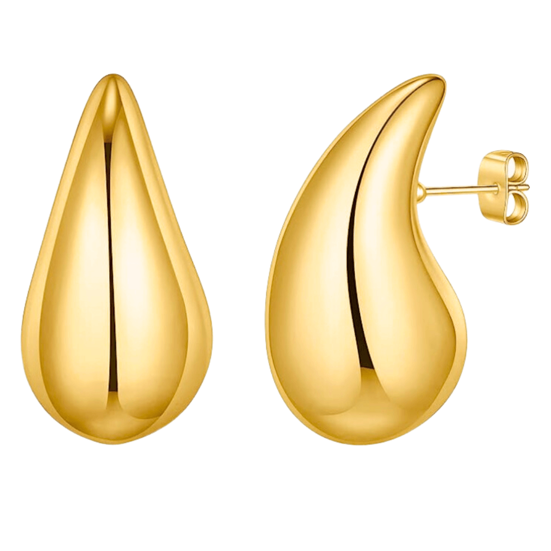 Gold Teardrop Earrings | Teardrop Statement Earrings | Nanda Jewelry