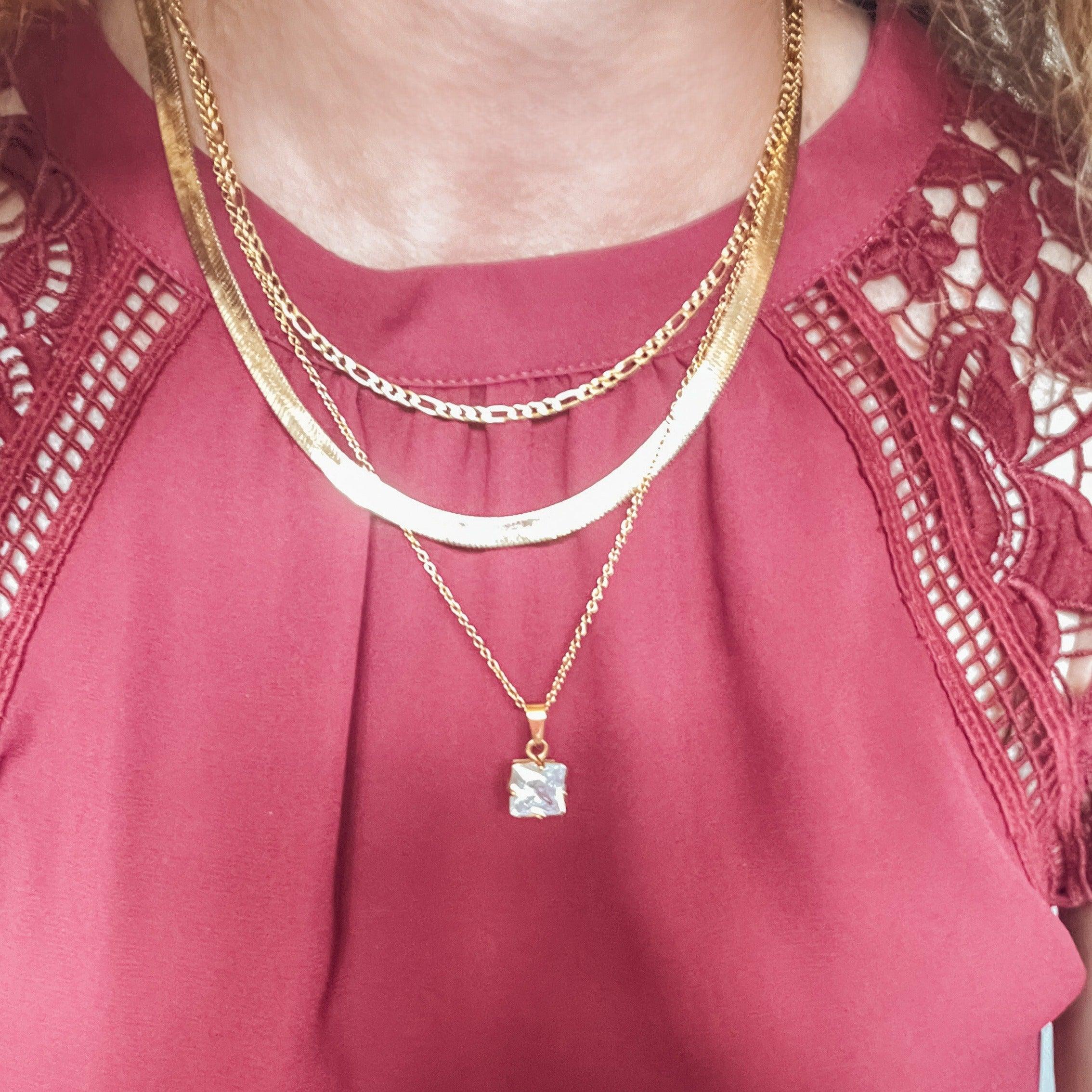 Gold Plated Herringbone Necklace 2024 | towncentervb.com