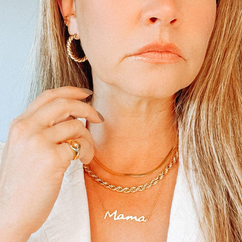 Luna Herringbone Necklace - Nanda Jewelry