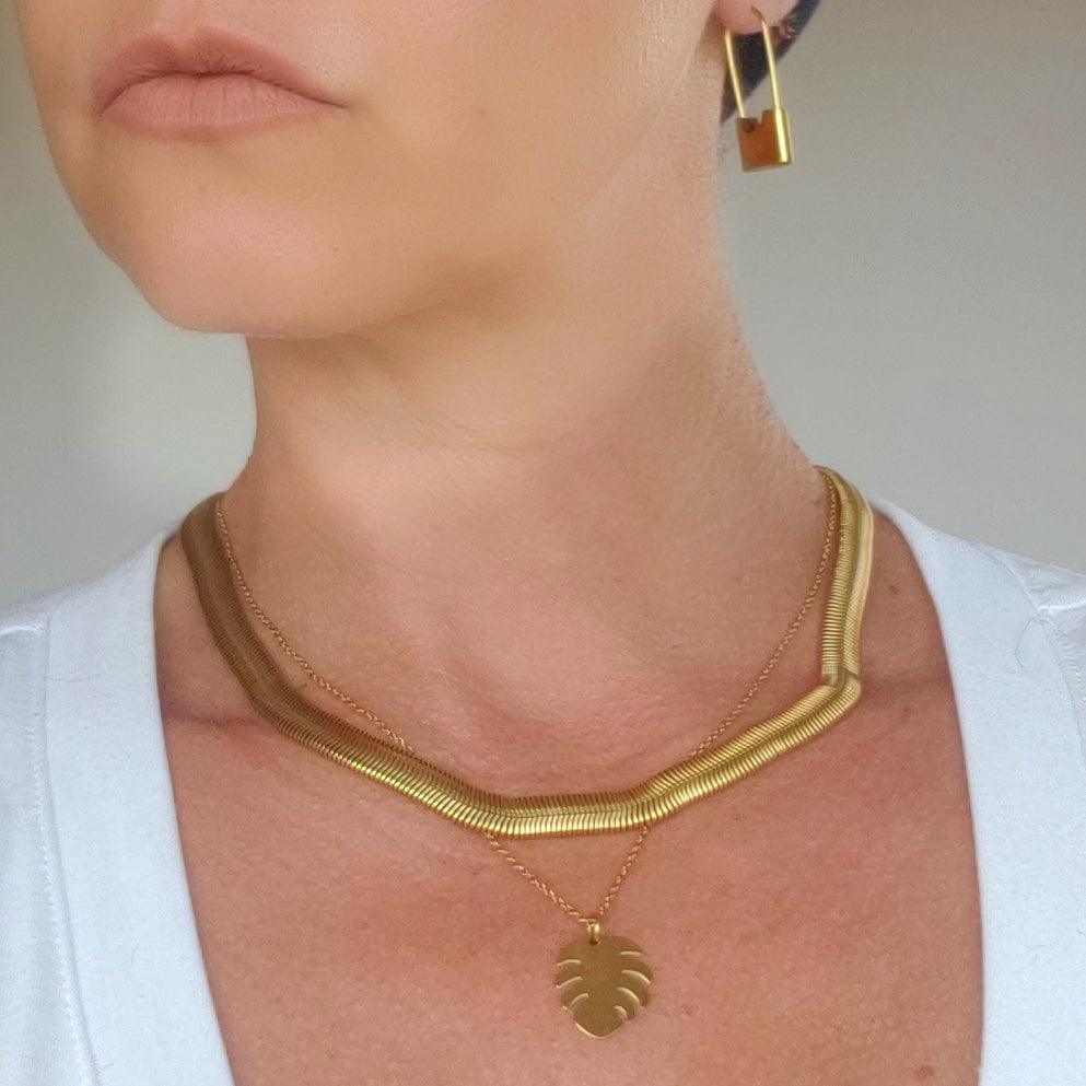 Nanda Monstera Charm Necklace - Nanda Jewelry