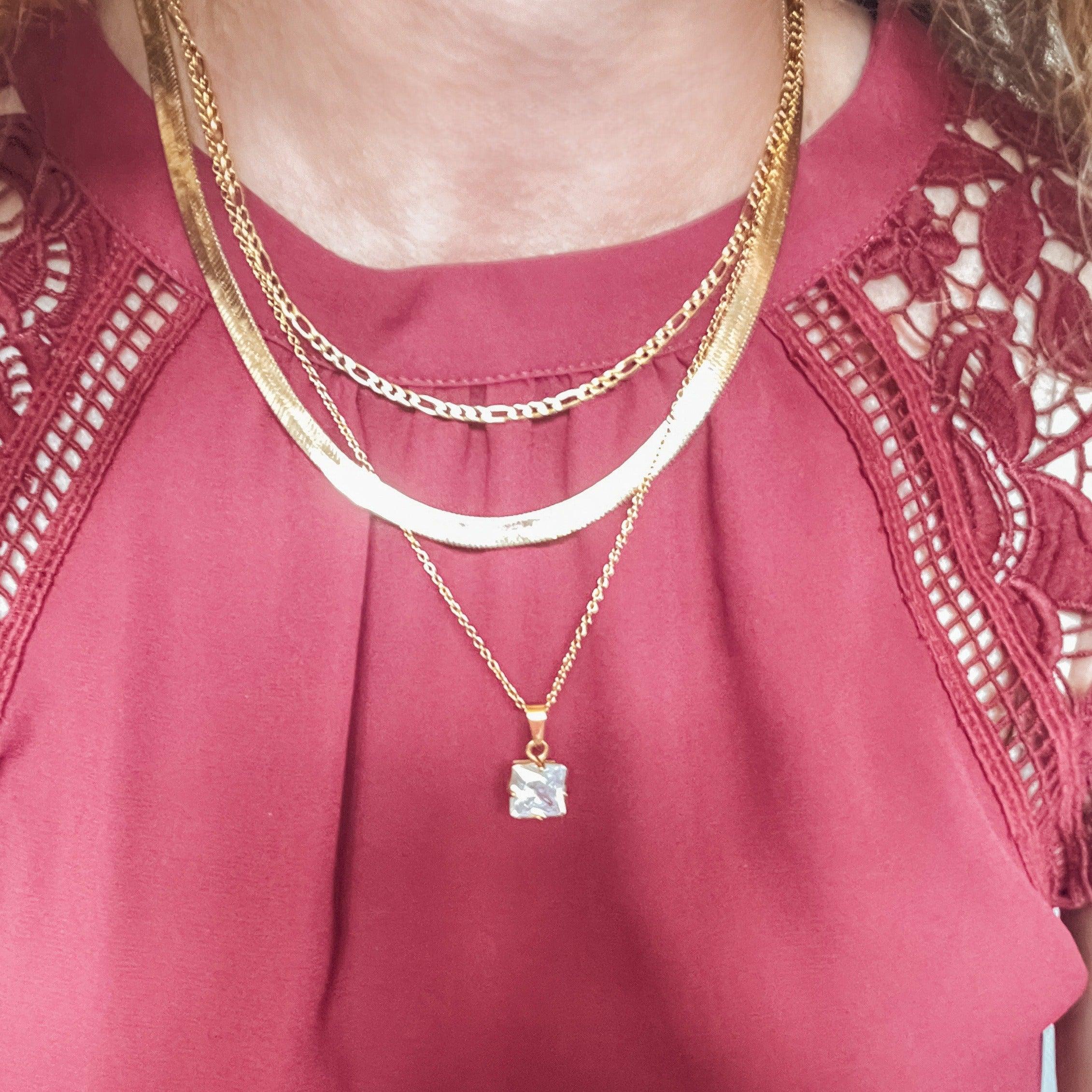 Sawyer Figaro Chain Necklace - Nanda Jewelry