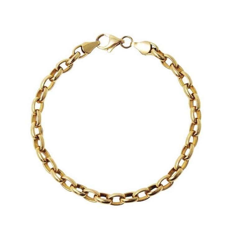 stainless steel 18K gold plated rolo chain bracelet