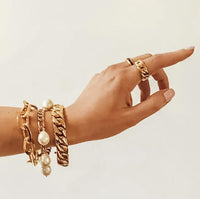 Charlie Pearl Charm Bracelet - Nanda Jewelry