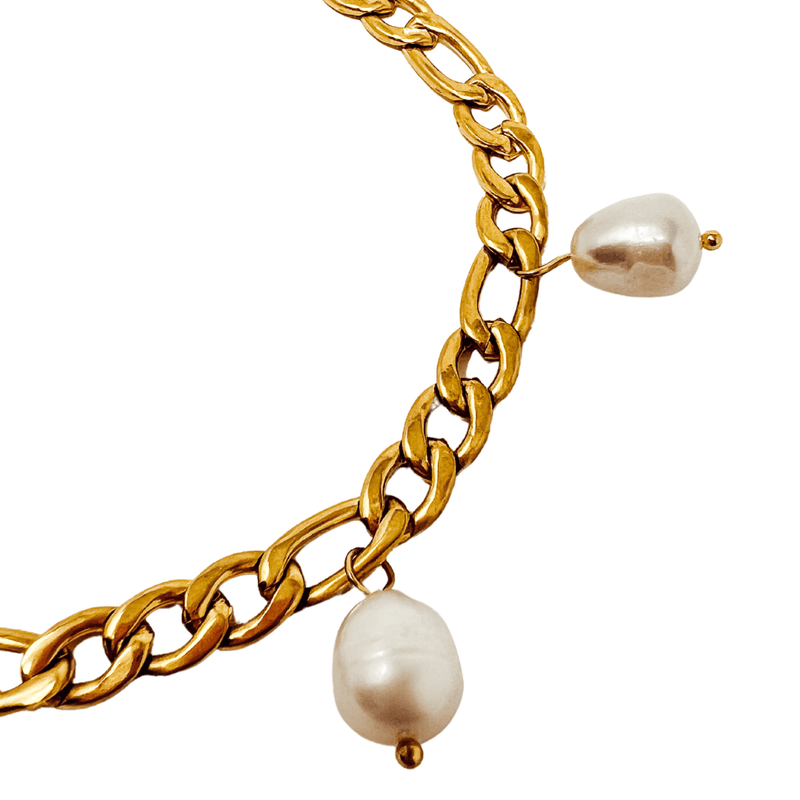 Charlie Pearl Charm Bracelet - Nanda Jewelry