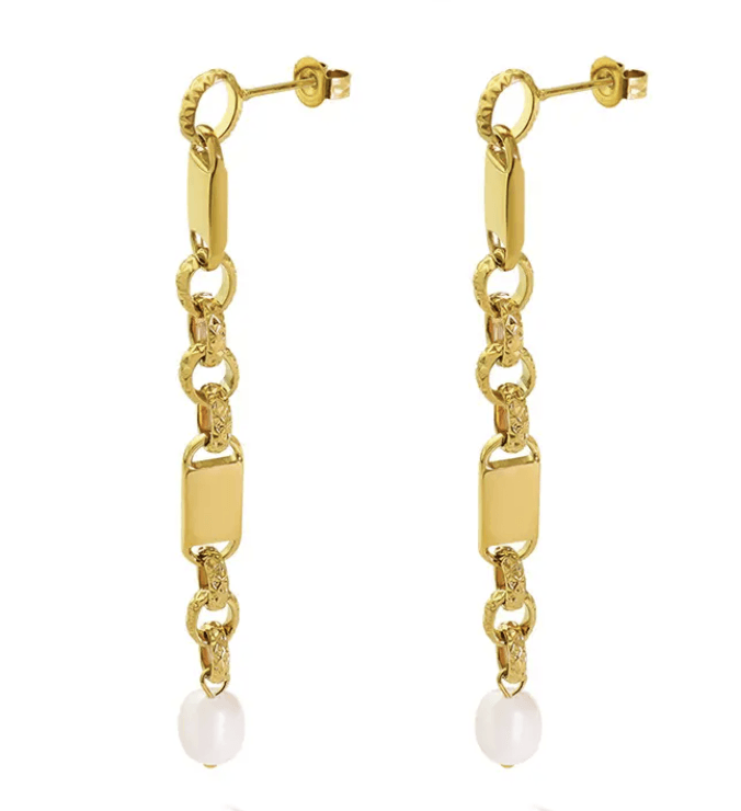 Chloe Pearl Drop Earrings - Nanda Jewelry