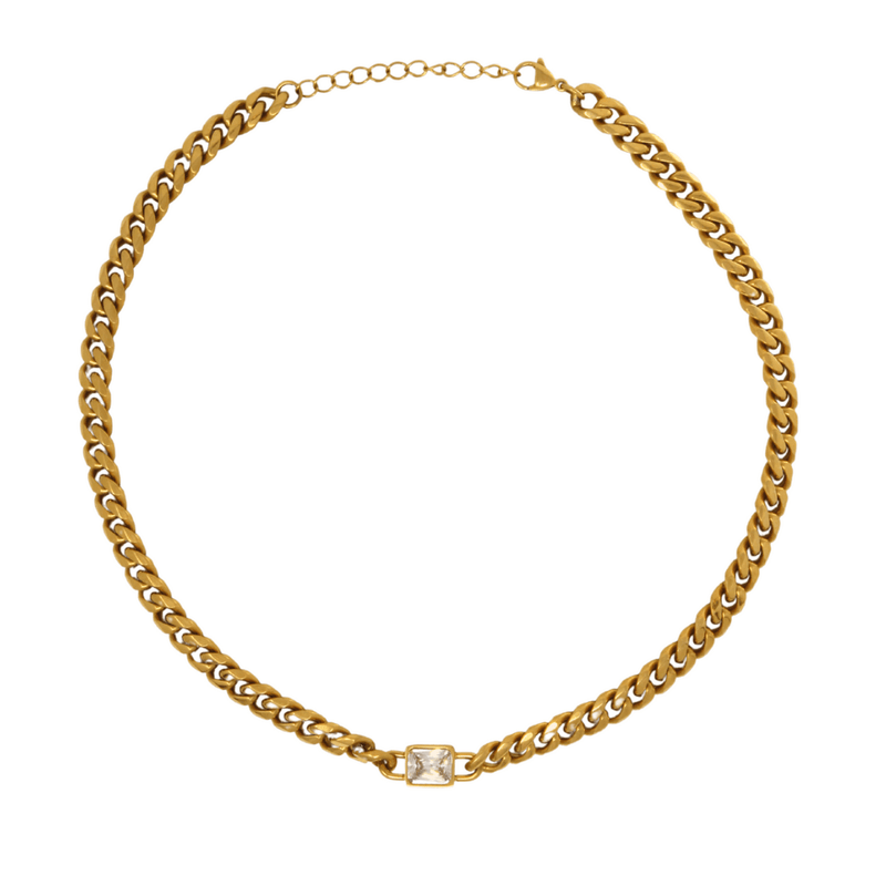 Emily Cuban Necklace [18K Gold Plated] - Nanda Jewelry