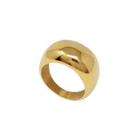 stainless steel 18K gold plated bubble ring