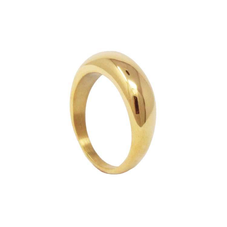 stainless steel 18K gold plated stacking ring