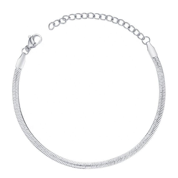 Kali Silver Herringbone Bracelet - Nanda Jewelry