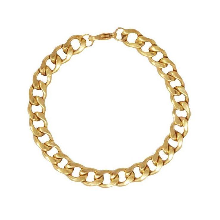 stainless steel 18K gold plated cuban chain bracelet