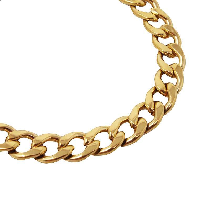stainless steel 18K gold plated cuban chain