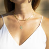 stainless steel 18K gold plated herringbone chain necklace palm frond necklace