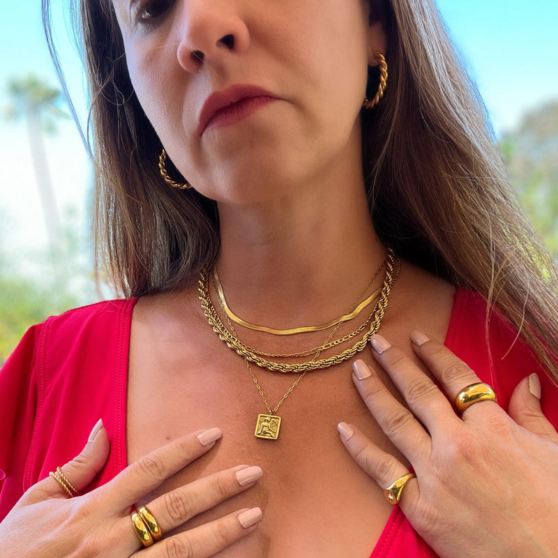 Luna Herringbone Necklace - Nanda Jewelry
