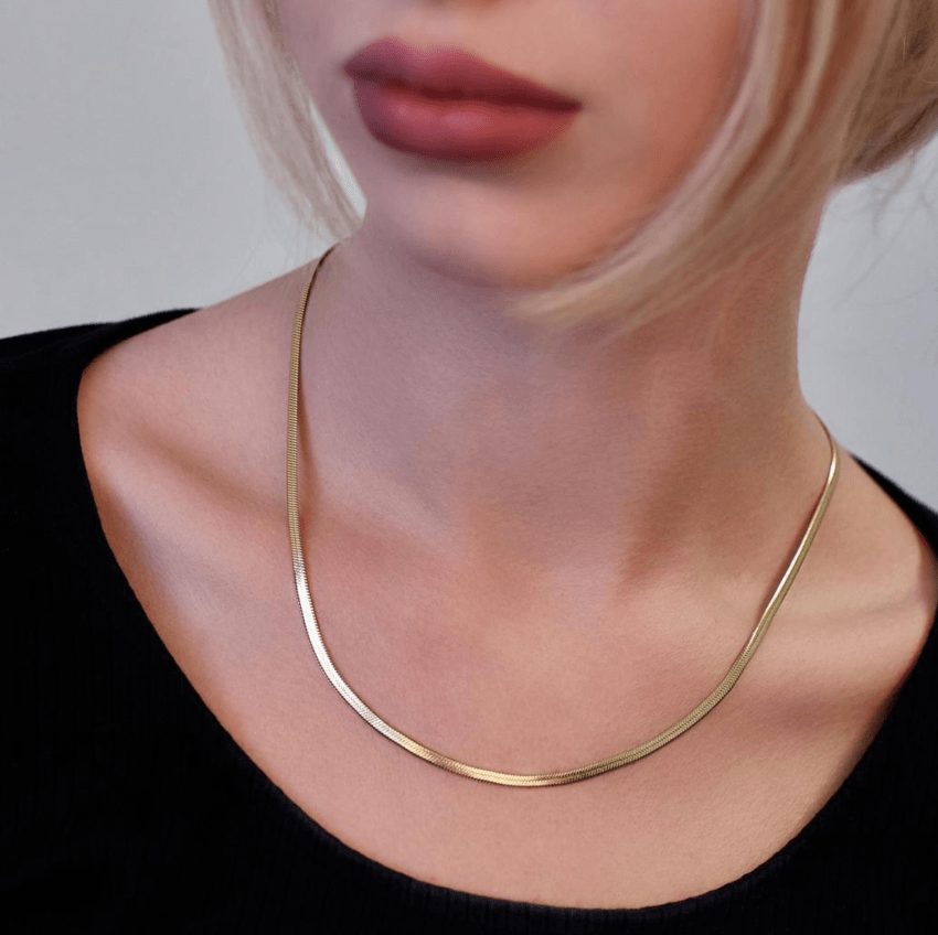 Makena Herringbone Necklace - Nanda Jewelry