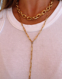 Norah Paperclip Chain Lariat Necklace - Nanda Jewelry
