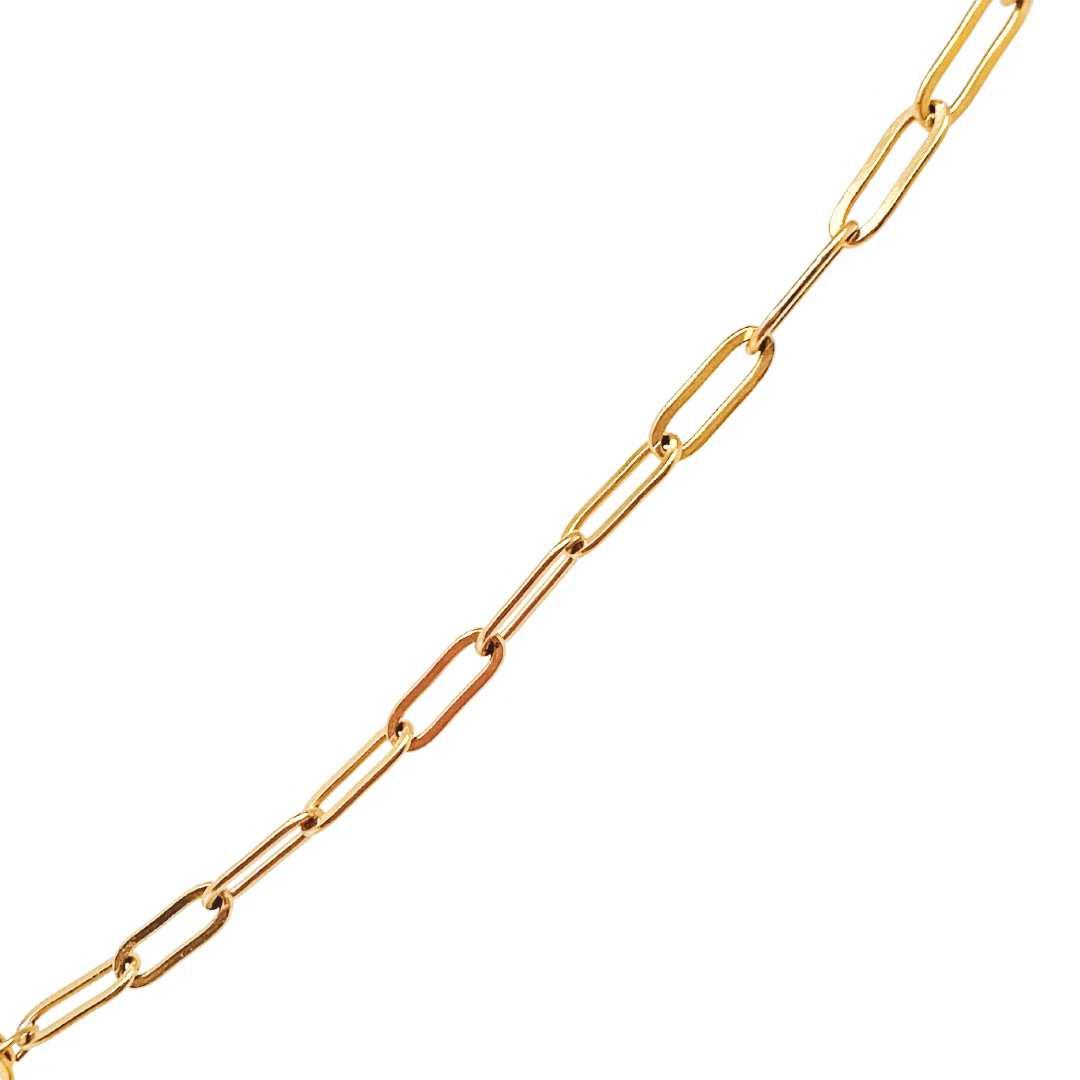 Norah Gold Paperclip Lariat Chain Necklaace