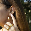 stainless steel 18K gold plated flat hoop earrings