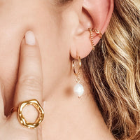 Sydney Pearl Gold Drop Earrings - Nanda Jewelry
